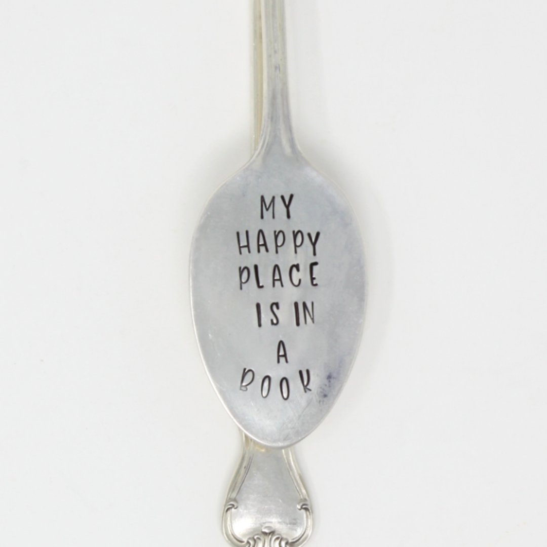 Vintage Spoons - My Happy Place is in a Book Bookmark - Made in the USA