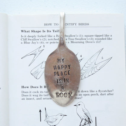 Vintage Spoons - My Happy Place is in a Book Bookmark - Made in the USA