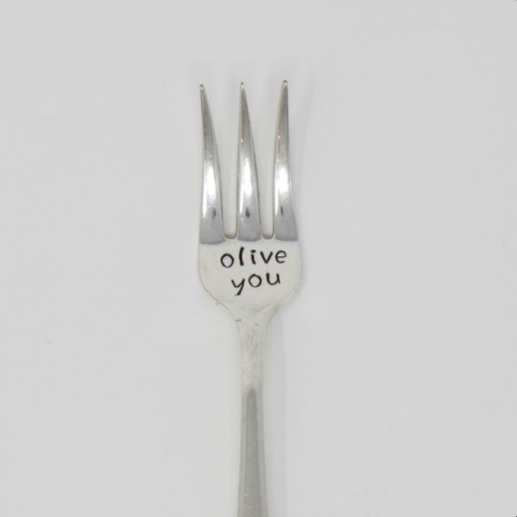 Vintage Cocktail Fork - "Olive You" - Made in the USA