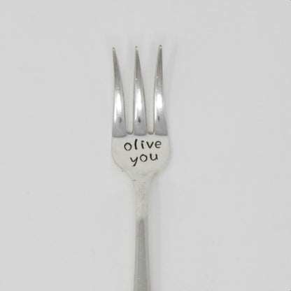 Vintage Cocktail Fork - "Olive You" - Made in the USA