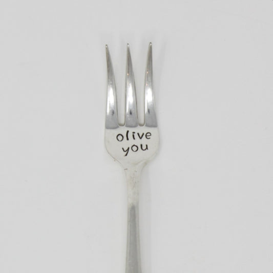 Vintage Cocktail Fork - "Olive You" - Made in the USA
