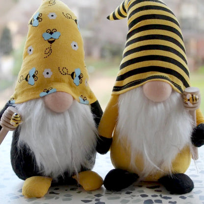 Pair of Handmade Bee Gnome Brothers - Made in the USA