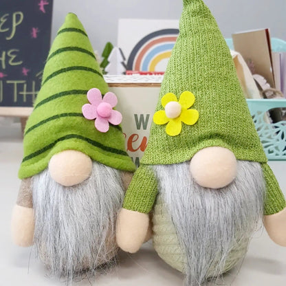Pair of Handmade Green St. Patrick's Day Gnome Brothers - Made in the USA