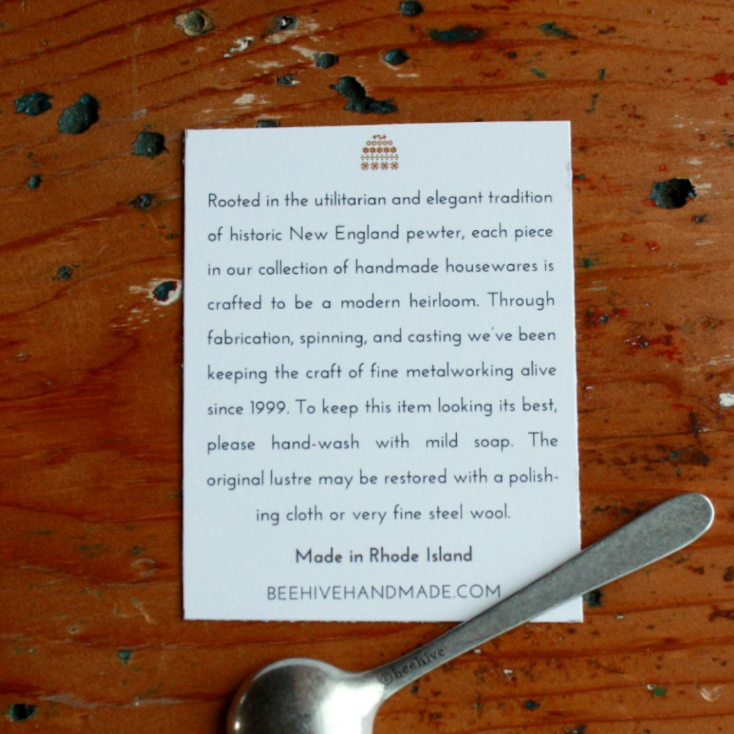 Pewter Salt Cellar and Spoon - Made in the USA