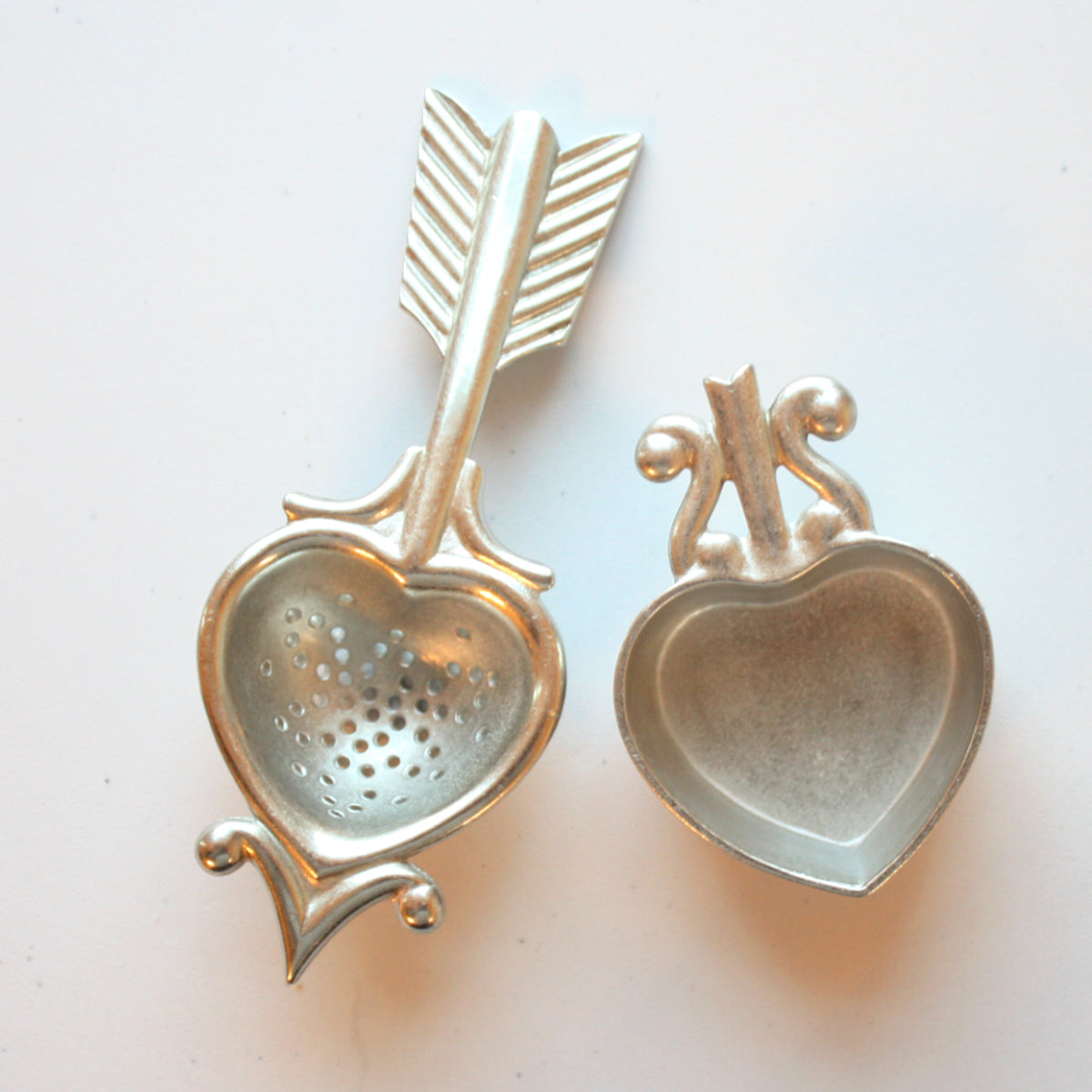Pewter Heart Tea Strainer - Made in the USA