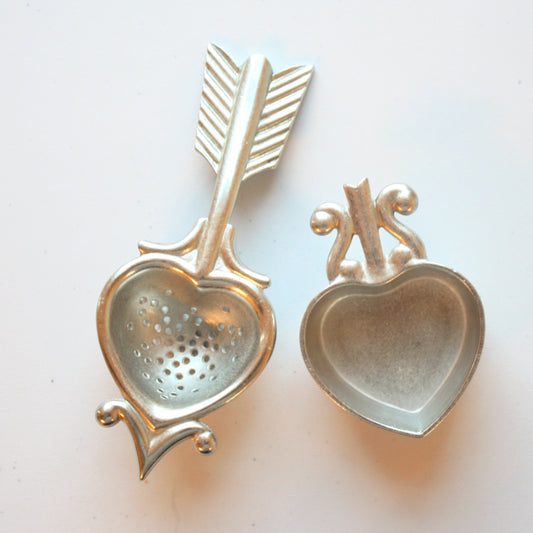 Pewter Heart Tea Strainer - Made in the USA