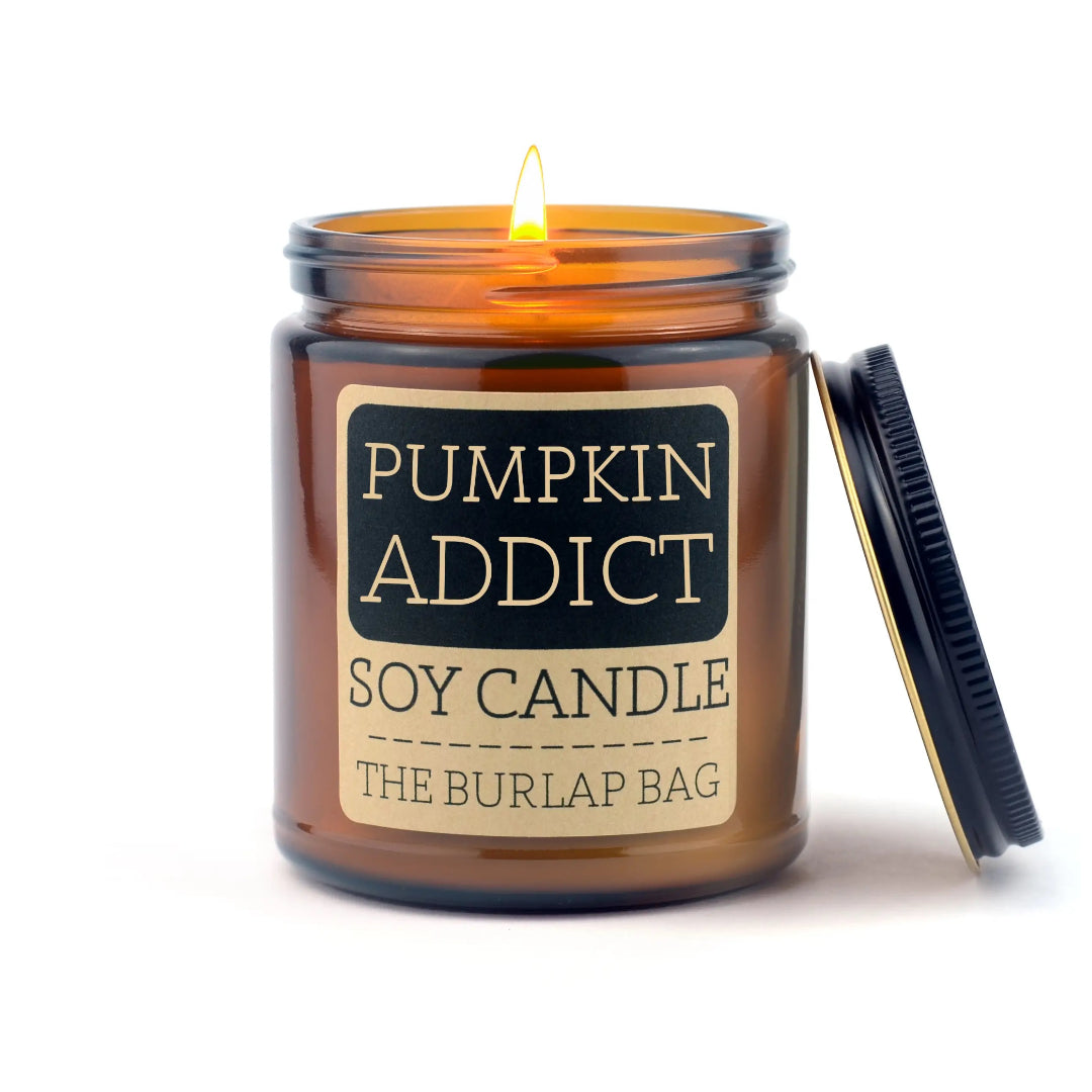 The Burlap Bag Soy Candle - Pumpkin Addict - Made in the USA