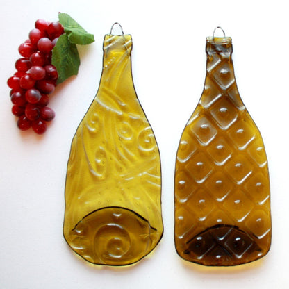 Upcycled Wine Bottle Cheese Board in Gold - Made in the USA
