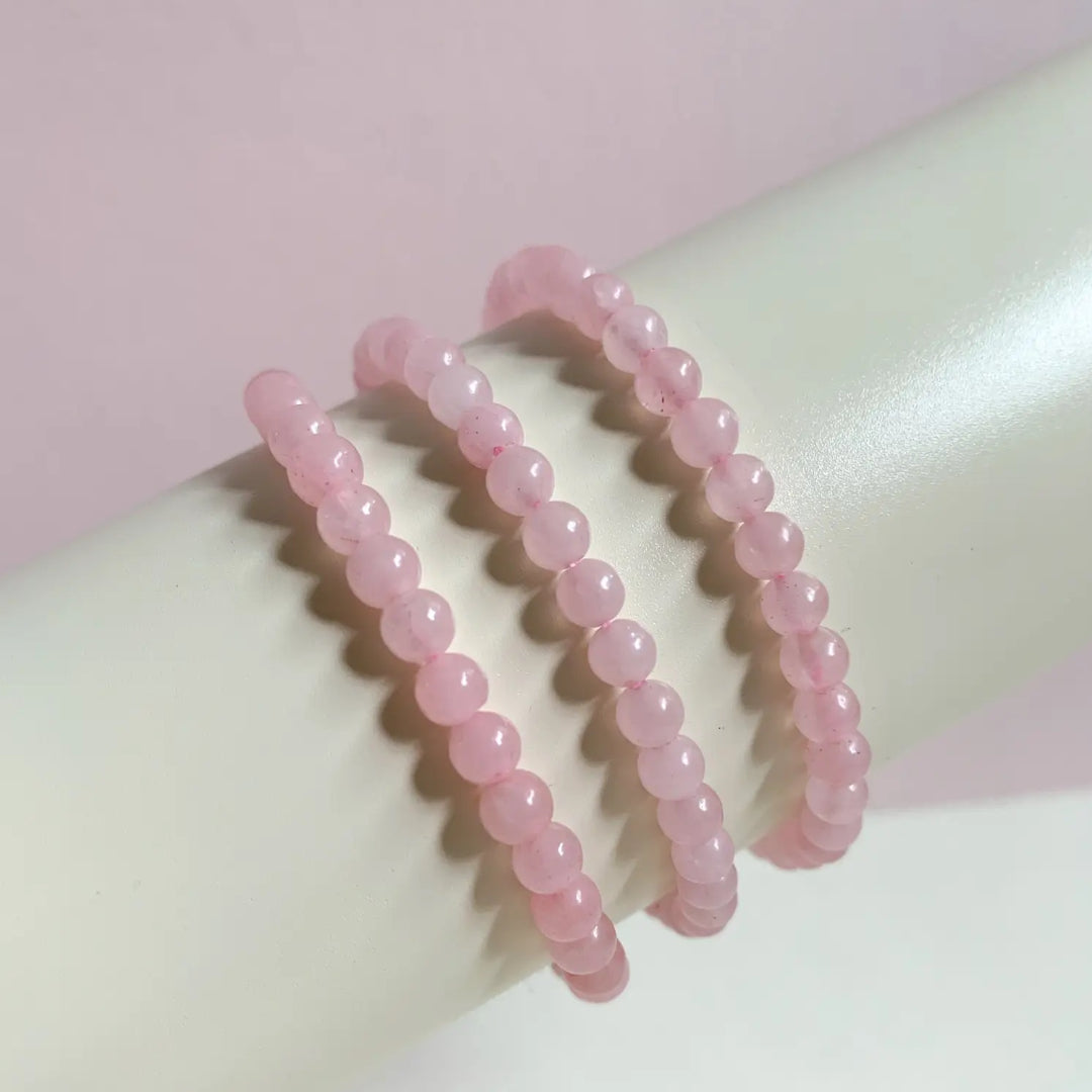 Rose Quartz Crystal Energy Stretch Bracelet - Made in the USA