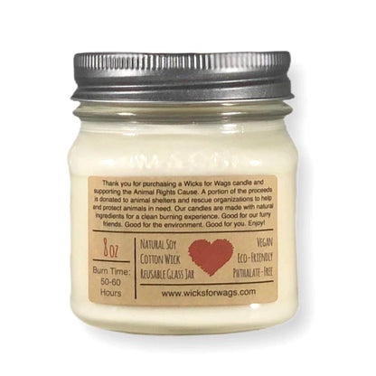 Wicks for Wags Soy Candle - Lavender and Teakwood - Made in the USA