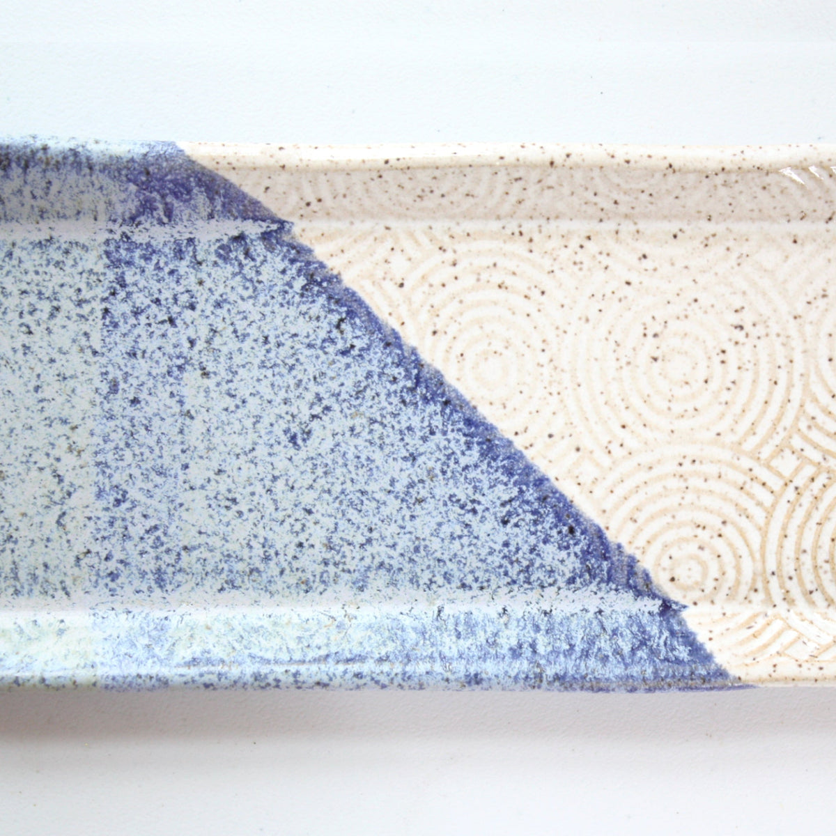Blue and White Swirl Ceramic Platter - Made in the USA