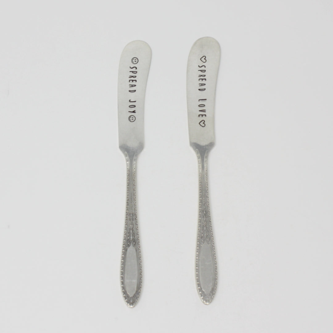 Vintage Butter Knives - Spread "Joy" and "Love" - Made in the USA
