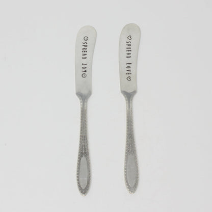 Vintage Butter Knives - Spread "Joy" and "Love" - Made in the USA