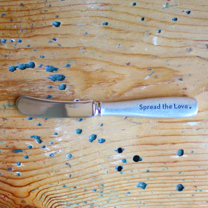 Pewter "Spread the Love" Cheese Spreader - Made in the USA