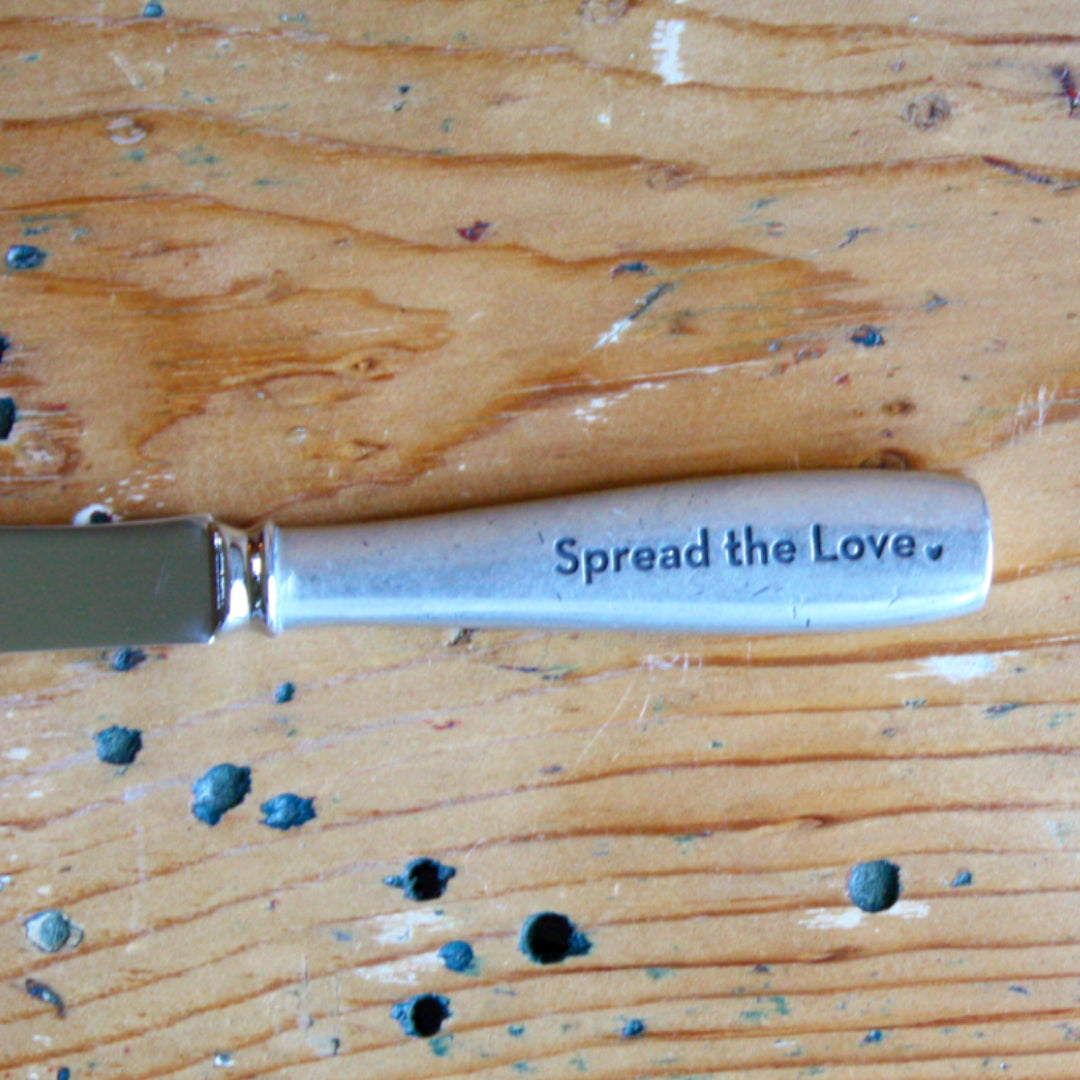 Pewter "Spread the Love" Cheese Spreader - Made in the USA