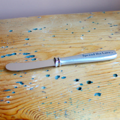 Pewter "Spread the Love" Cheese Spreader - Made in the USA