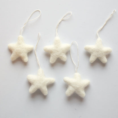 Felted Wool Mini Star Ornaments - Made in the USA