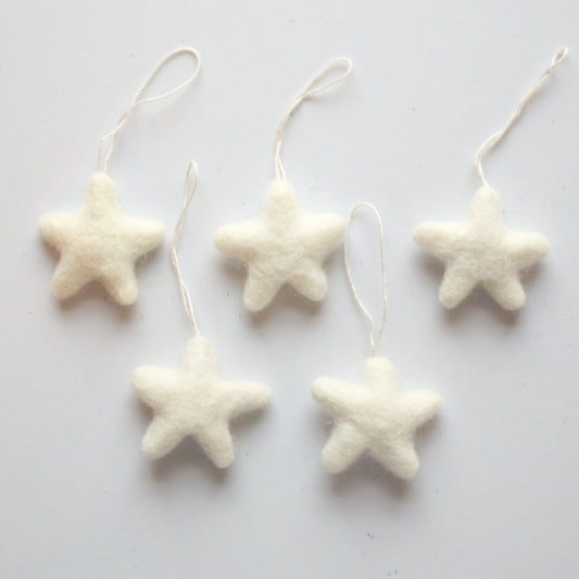 Felted Wool Mini Star Ornaments - Made in the USA