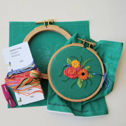 Embroidery Kit - Summer Wedding Flowers - Made in the USA