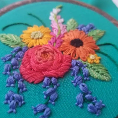 Embroidery Kit - Summer Wedding Flowers - Made in the USA