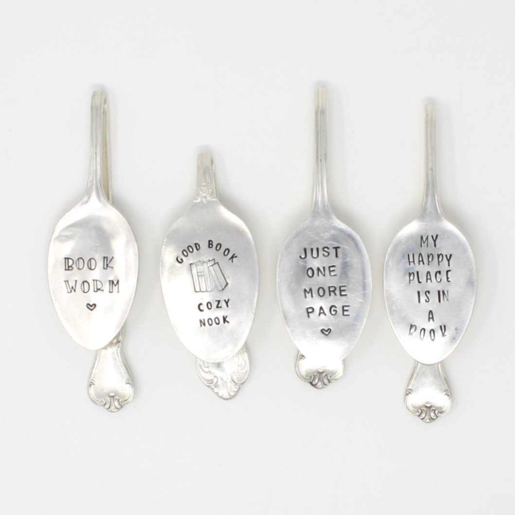 Vintage Spoons - My Happy Place is in a Book Bookmark - Made in the USA