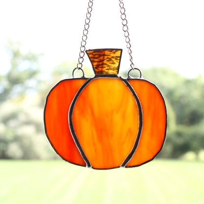 Orange Wispy Pumpkin Suncatcher - Made in the USA