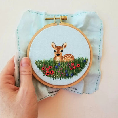 Embroidery Kit - Wildflower Fawn - Made in the USA