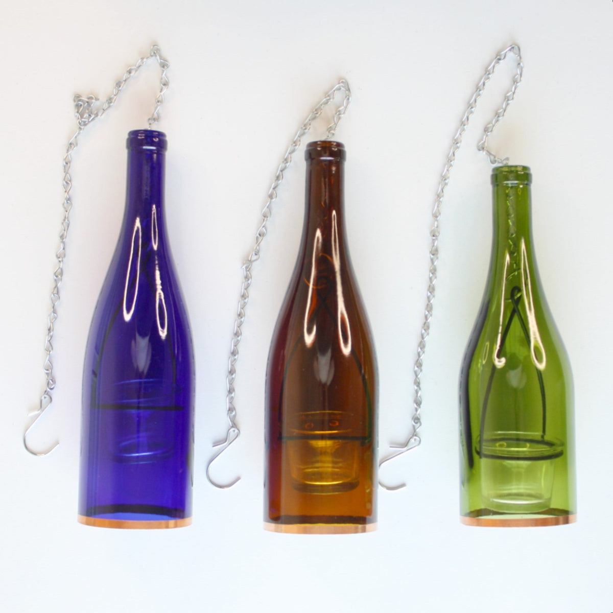 Wine Bottle Hanging Votive Holder - Made in the USA