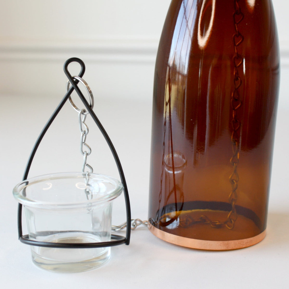 Wine Bottle Hanging Votive Holder - Made in the USA