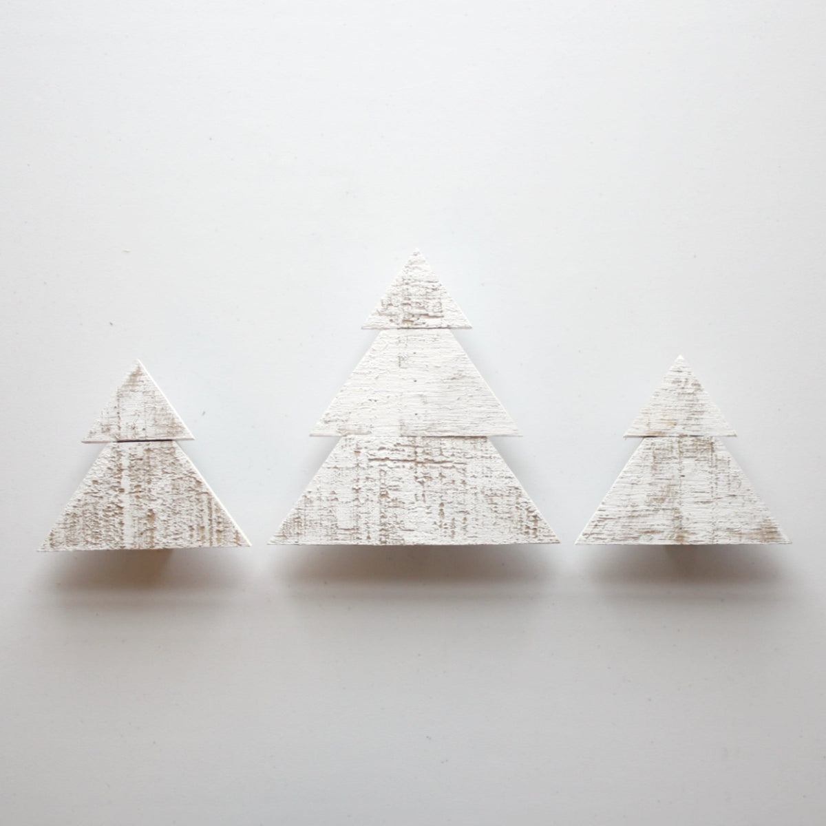 Set of 3 Handmade Wood Christmas Trees - Made in the USA
