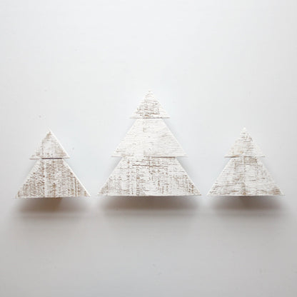 Set of 3 Handmade Wood Christmas Trees - Made in the USA