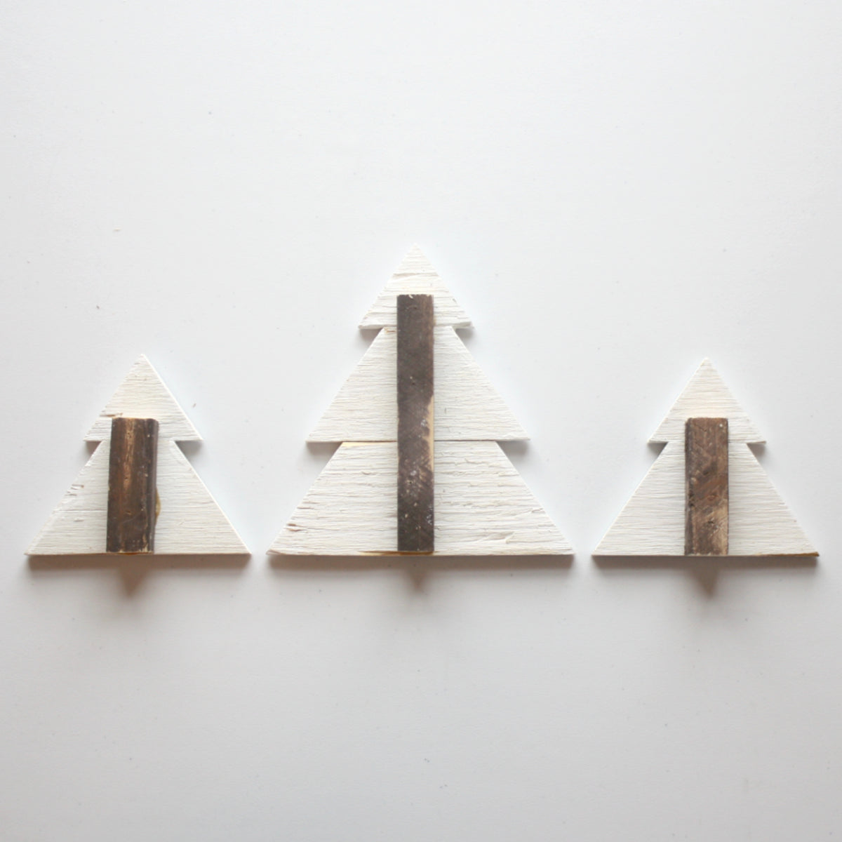 Set of 3 Handmade Wood Christmas Trees - Made in the USA