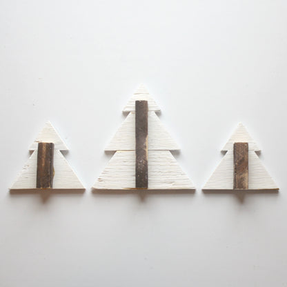 Set of 3 Handmade Wood Christmas Trees - Made in the USA