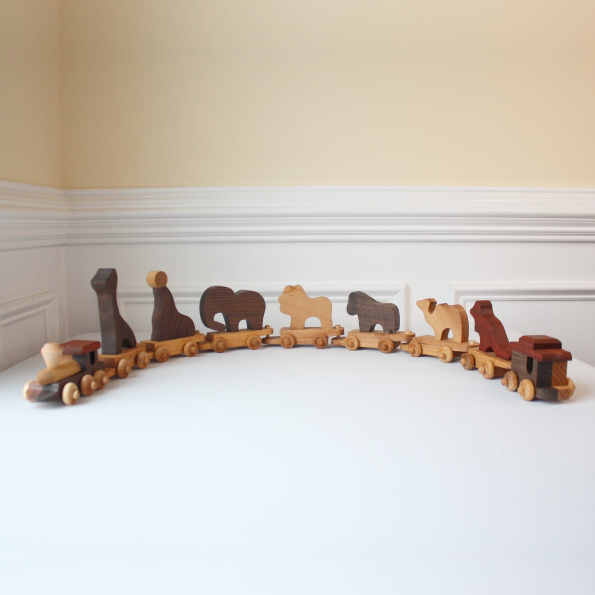 Wooden Toy Zoo Train Set - Made in the USA