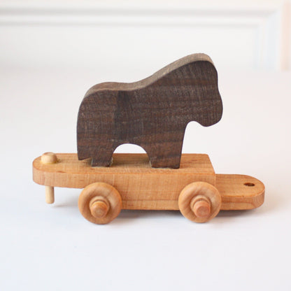 Wooden Toy Zoo Train Set - Made in the USA