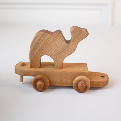 Wooden Toy Zoo Train Set - Made in the USA