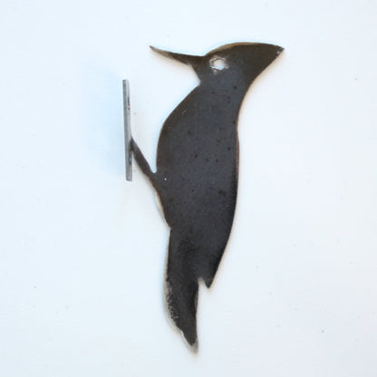 Woodpecker Metal Bird Statue - Made in the USA