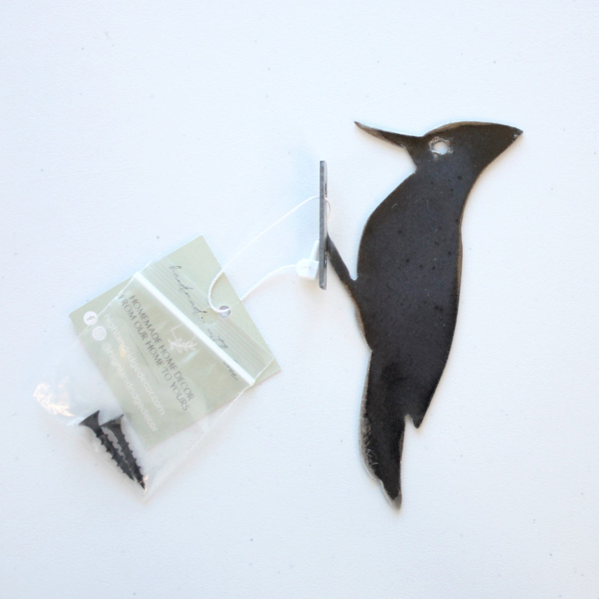 Woodpecker Metal Bird Statue - Made in the USA