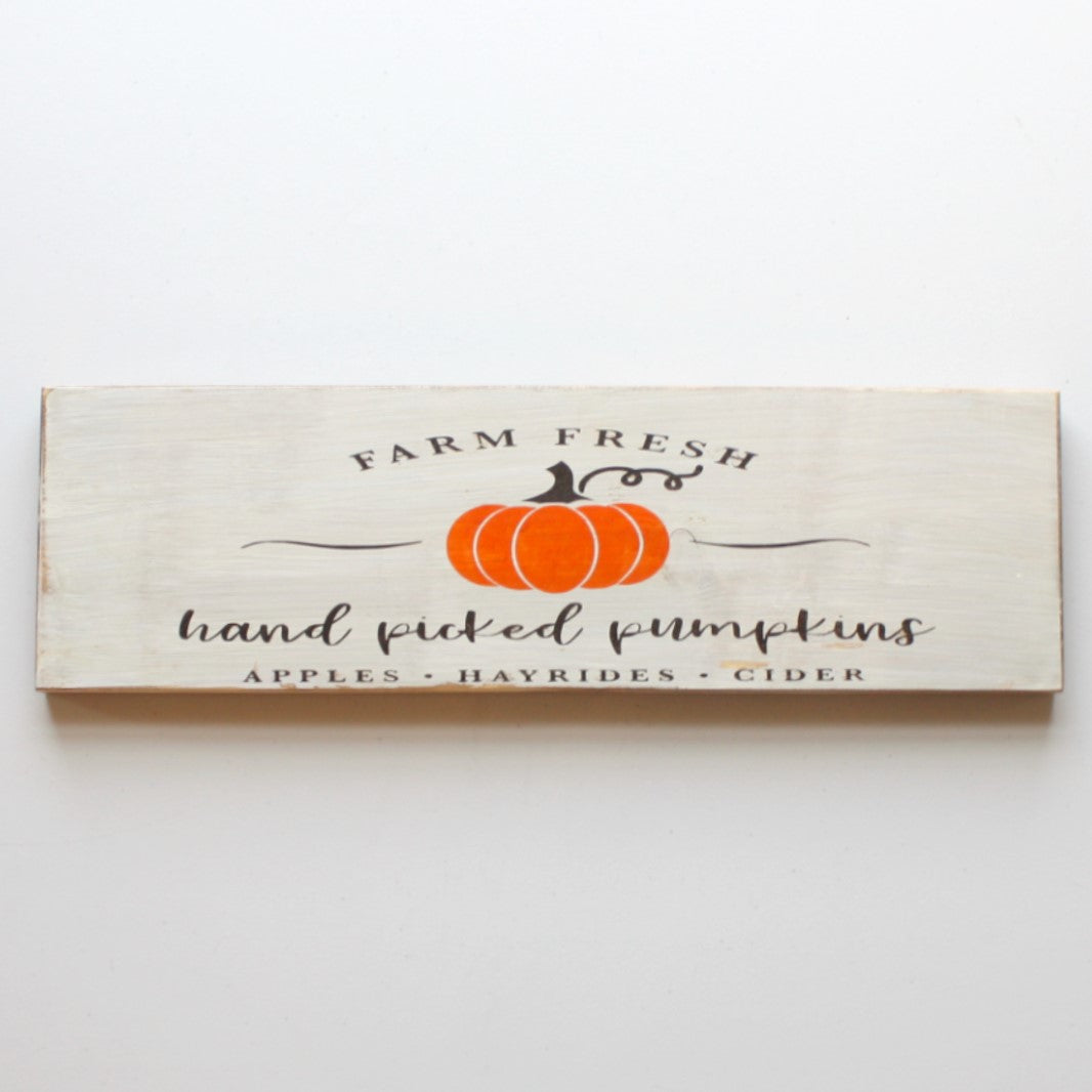 Hand Picked Pumpkins - Wood Sign - Made in the USA