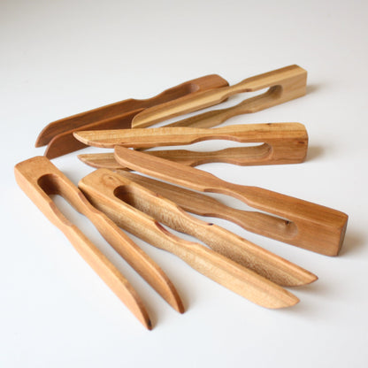 Handmade Wooden Toast Tongs - Made in the USA