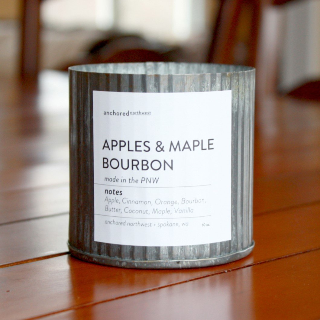 Wood Wick Soy Candle - Apples and Maple Bourbon - Made in the USA