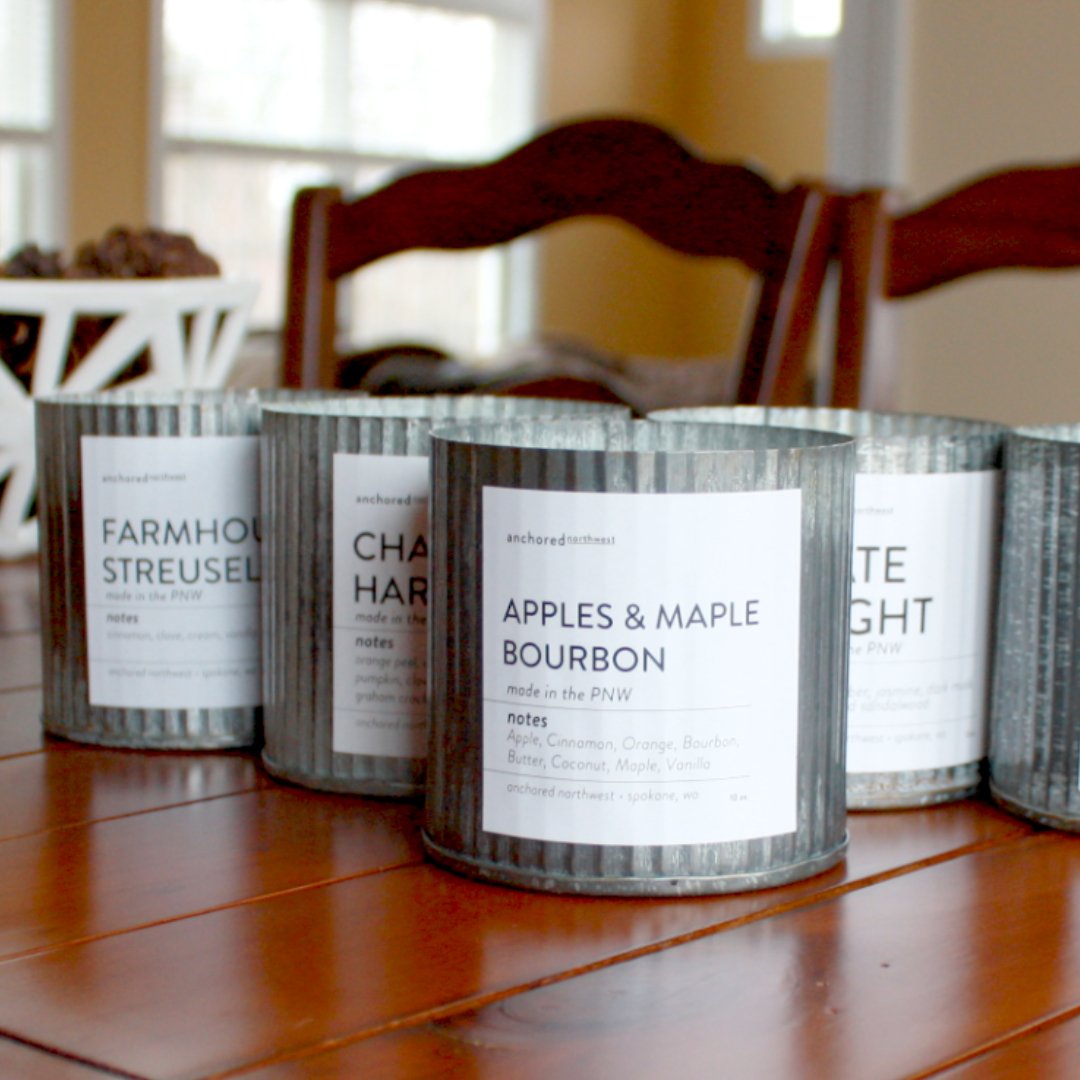 Wood Wick Soy Candle - Apples and Maple Bourbon - Made in the USA