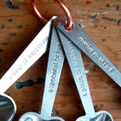 Zinc Measuring Spoons with Quotes - Made in the USA